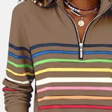 Vienna | Szivárványcsíkos cipzáras pulóver