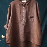 Elvie | Elegáns Len Nyári Blúz