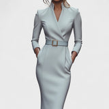 Lunori™ | Mandarin Luxe – Maxi ruha övvel