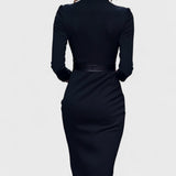 Lunori™ | Mandarin Luxe – Maxi ruha övvel