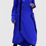 Zita | Hosszú kabát kapucnival cipzárral