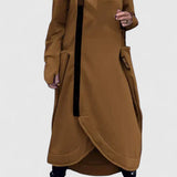 Zita | Hosszú kabát kapucnival cipzárral