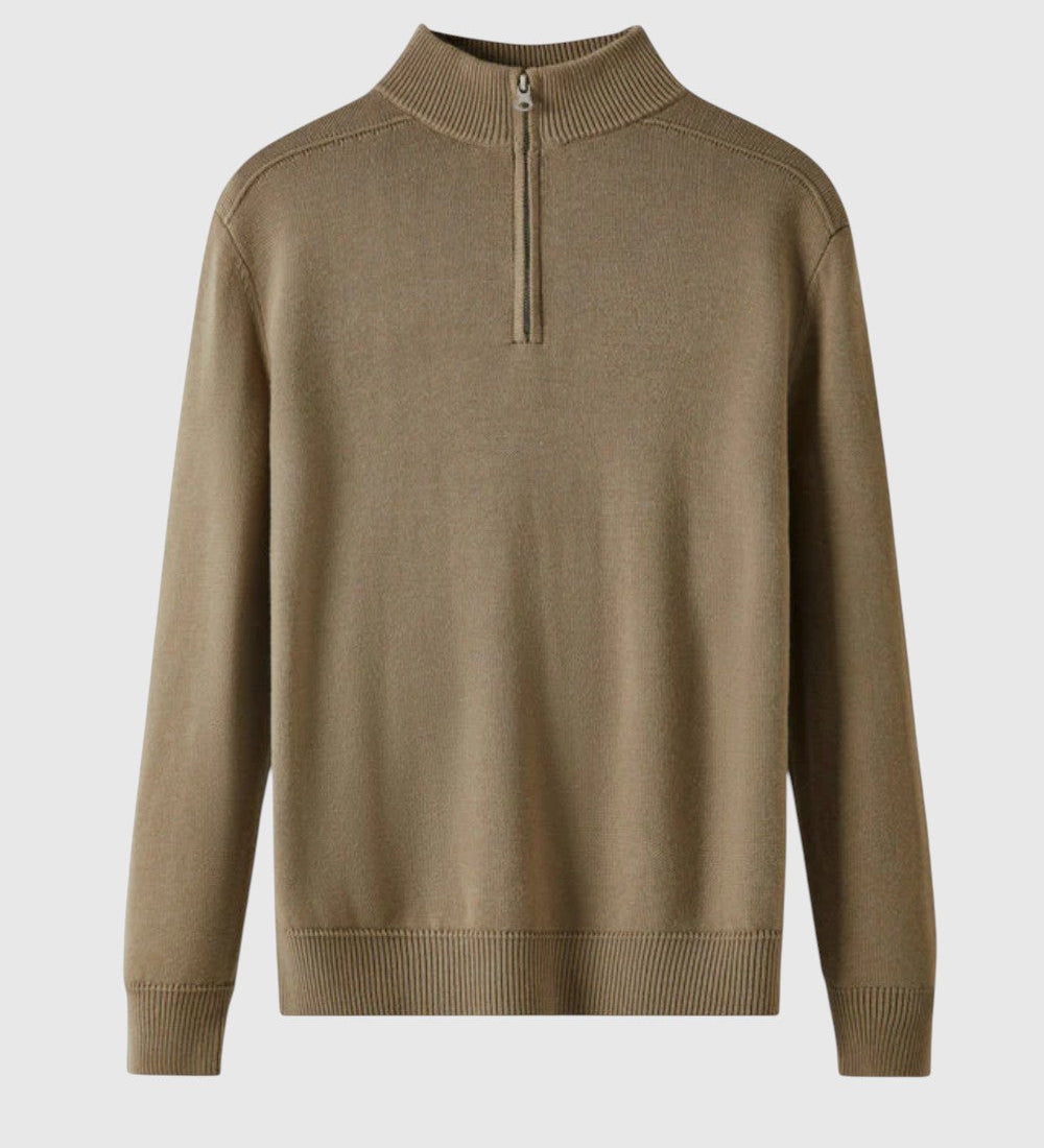 Jenő | Merinó gyapjú cipzáras pulóver