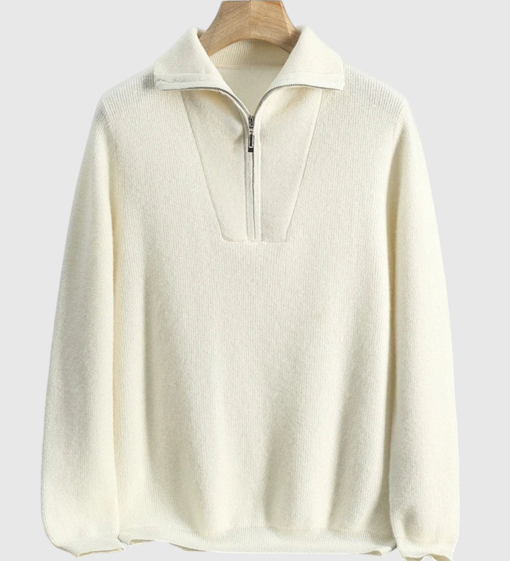 Hunor | Félcipzáras kasmír póló férfiaknak