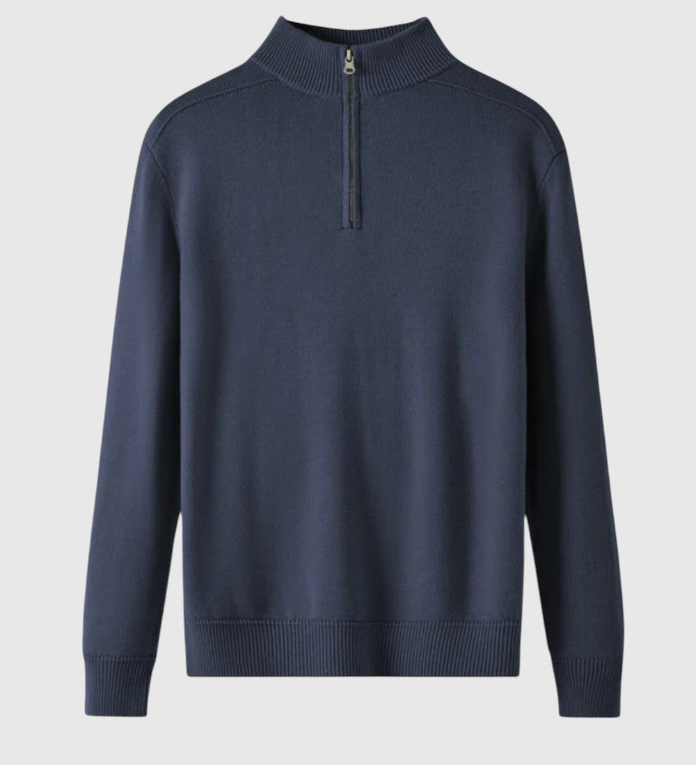 Jenő | Merinó gyapjú cipzáras pulóver