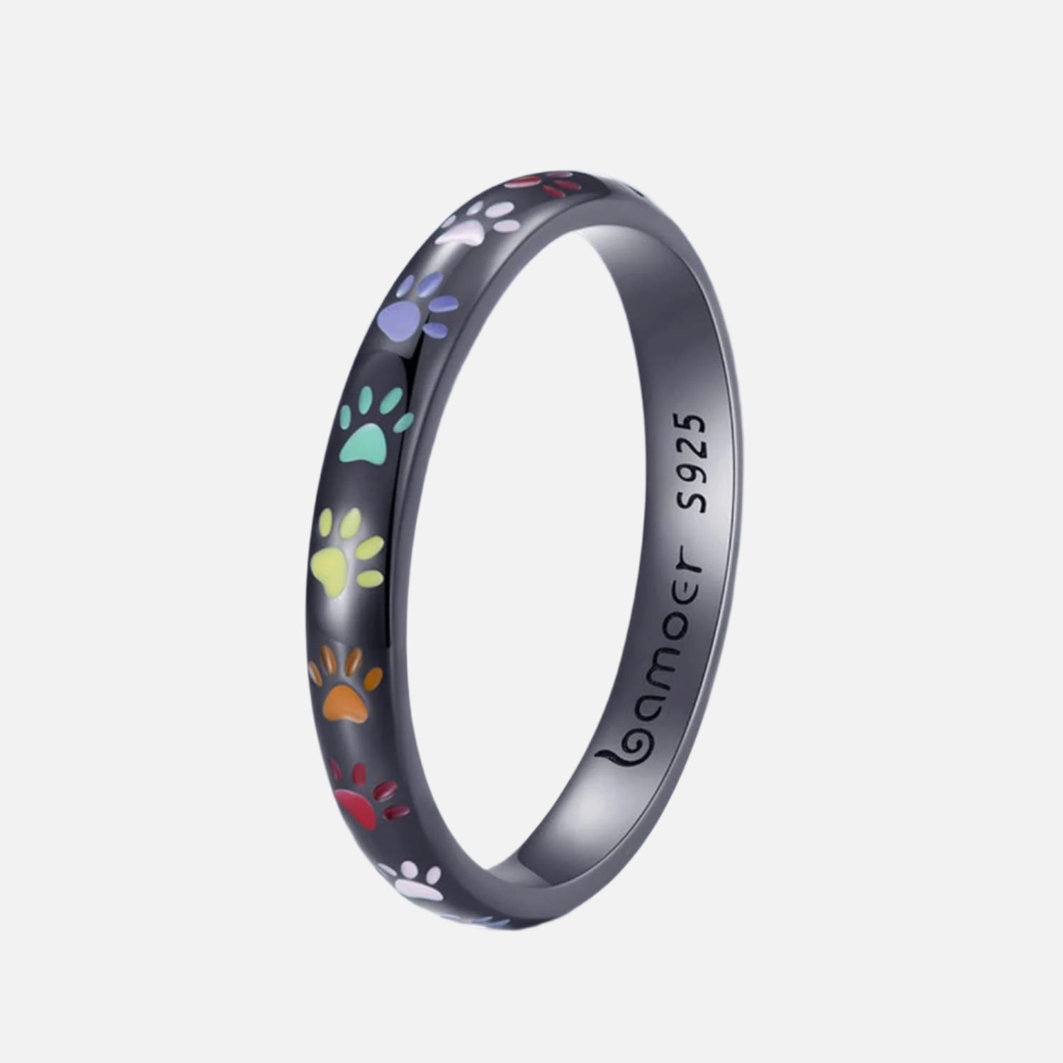 Sterling ezüst gyűrű tappancsnyomattal.