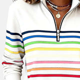 Vienna | Szivárványcsíkos cipzáras pulóver