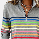 Vienna | Szivárványcsíkos cipzáras pulóver