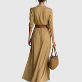 Klara | Elegáns hosszú ruha övvel