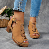 Lattice-Heel Sandals