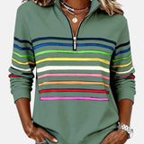 Vienna | Szivárványcsíkos cipzáras pulóver