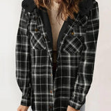 Amelia | Női kockás, kapucnis flaneldzseki