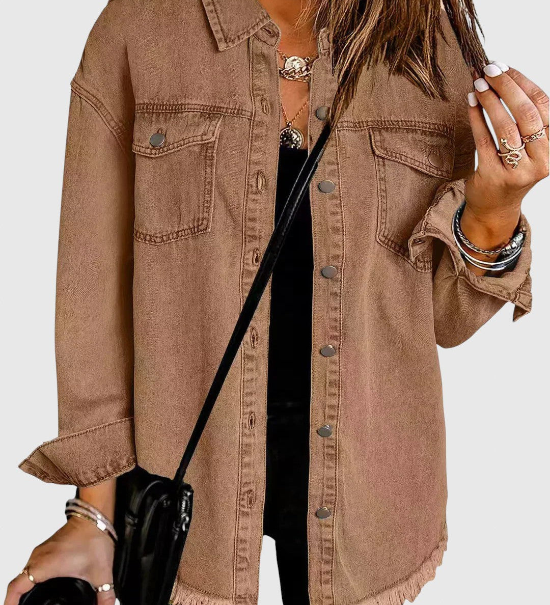 Róza | Női városi bőrkabát elegáns