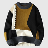 Jordán | Patchwork mintás kötött pulóver