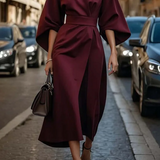 Grace | Elegáns Ruha Lanternás Ujjakkal és Derékpánttal