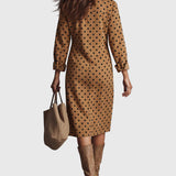Klaudia | Poli Dots Műbőr Midi Ruha