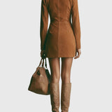 Harper | Suede cipzáras mini ruha