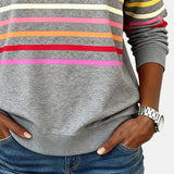 Vienna | Szivárványcsíkos cipzáras pulóver