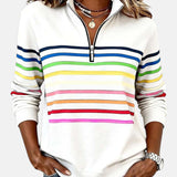 Vienna | Szivárványcsíkos cipzáras pulóver