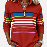 Vienna | Szivárványcsíkos cipzáras pulóver