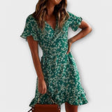 Nilsine | Boho stílusú zöld nyári ruha