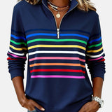 Vienna | Szivárványcsíkos cipzáras pulóver