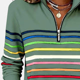Vienna | Szivárványcsíkos cipzáras pulóver