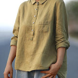 Elvie | Elegáns Len Nyári Blúz