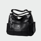 Virág | Fekete válltáska praktikus dizájnnal