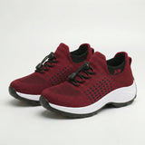 Ambulo Orthopädische Schuhe Strickstoff - Schwarz Rot