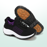 Ambulo Orthopädische Schuhe Strickstoff - Lila Schwarz