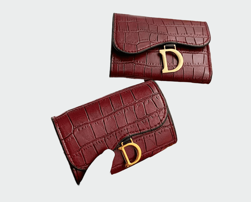 Petra | Elegáns fekete krokodil mintás pénztárca